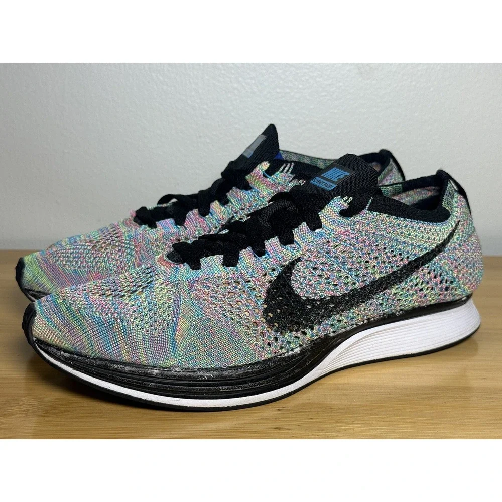 Size 9.5 - Nike Flyknit‎ Racer Multi-Color 2.0 - Men 526628-304